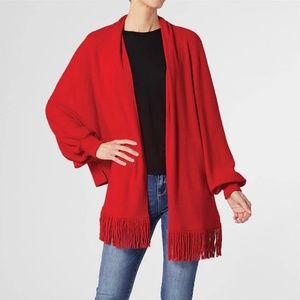 Coco + Carmen red sweater, NWT, One Size, High/low, Dolman sleeve